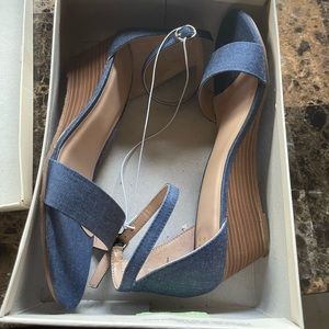 Women’s Wedge shoes. Denim size 9w. Sold as is. Never worn before!
